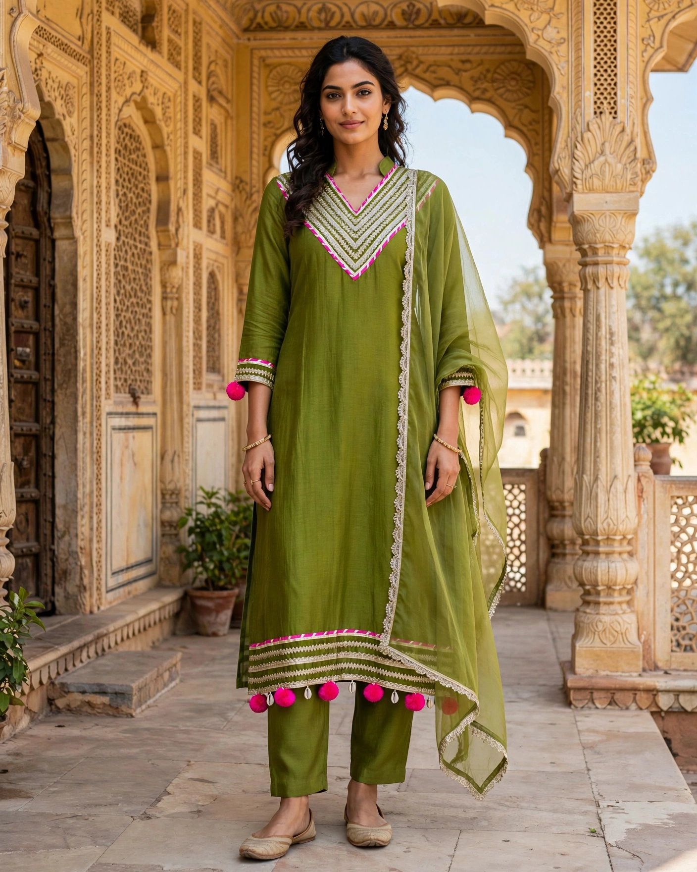 Pure Viscos  Mul Chandery Suit with Santoon Bottom